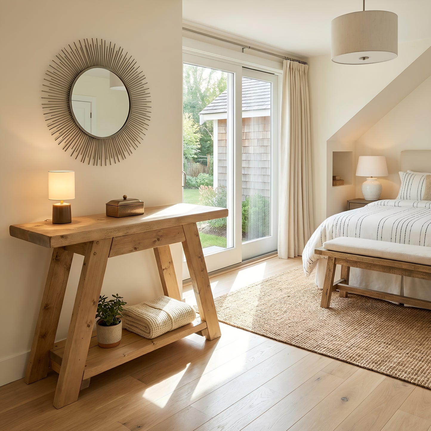 DASI Light Oak Colour Console Table With Shelf