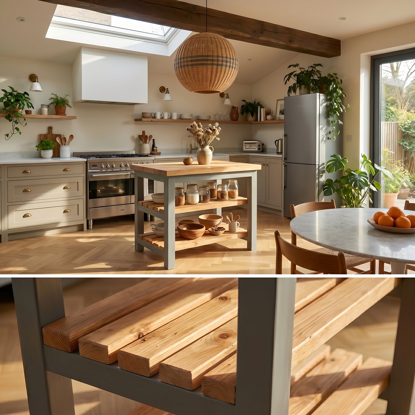 LORNBY Kitchen Island / Breakfast Bar / Rustic Island