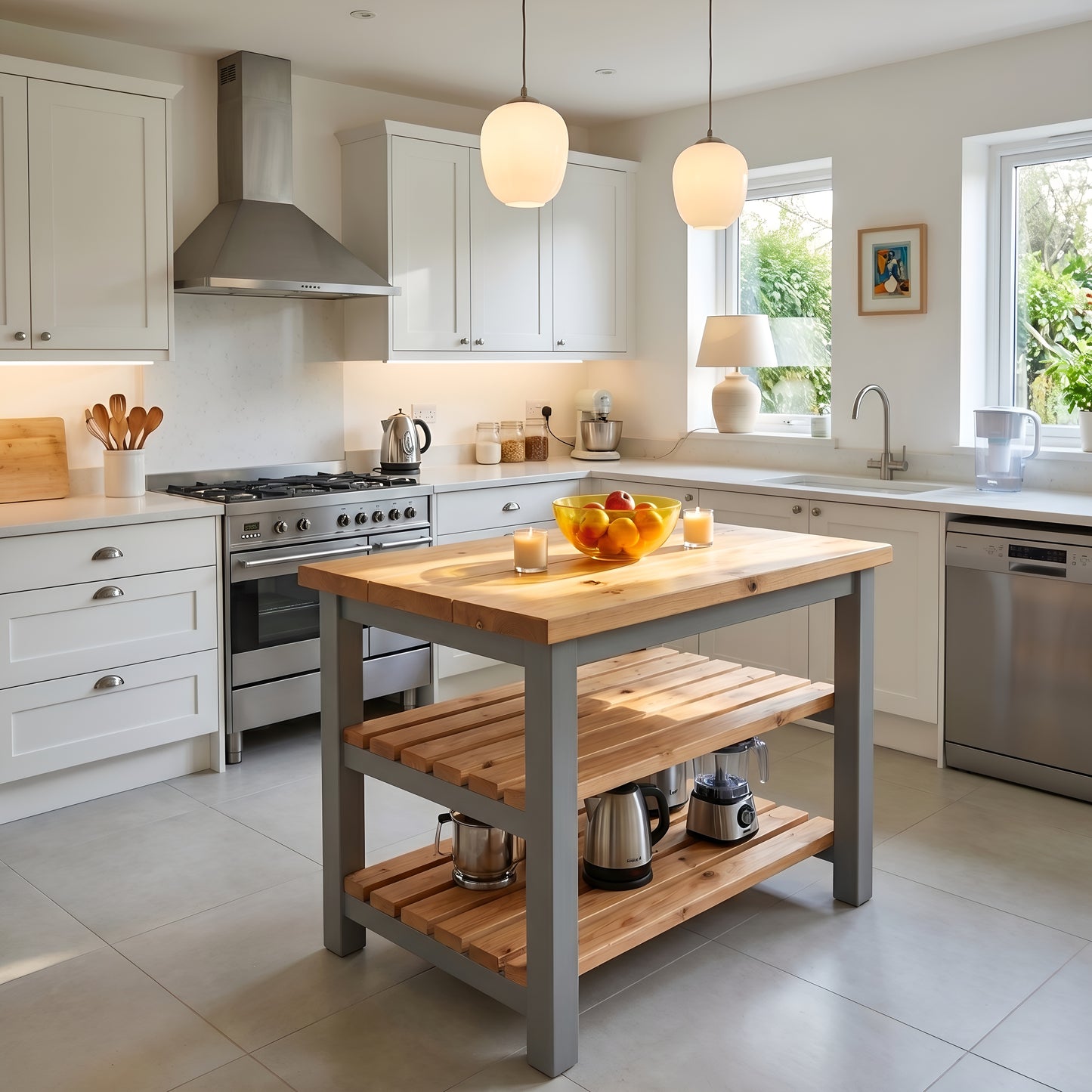 LORNBY Kitchen Island / Breakfast Bar / Rustic Island