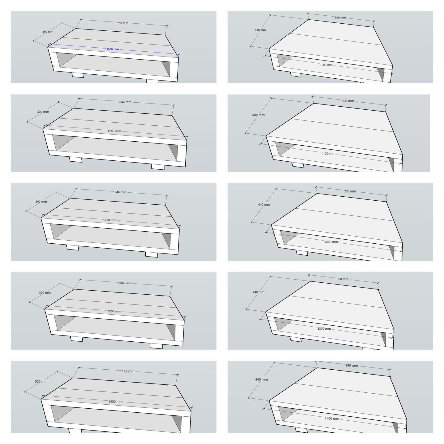 Corner Solid Wood Tv Unit / Solid Wood / Rustic