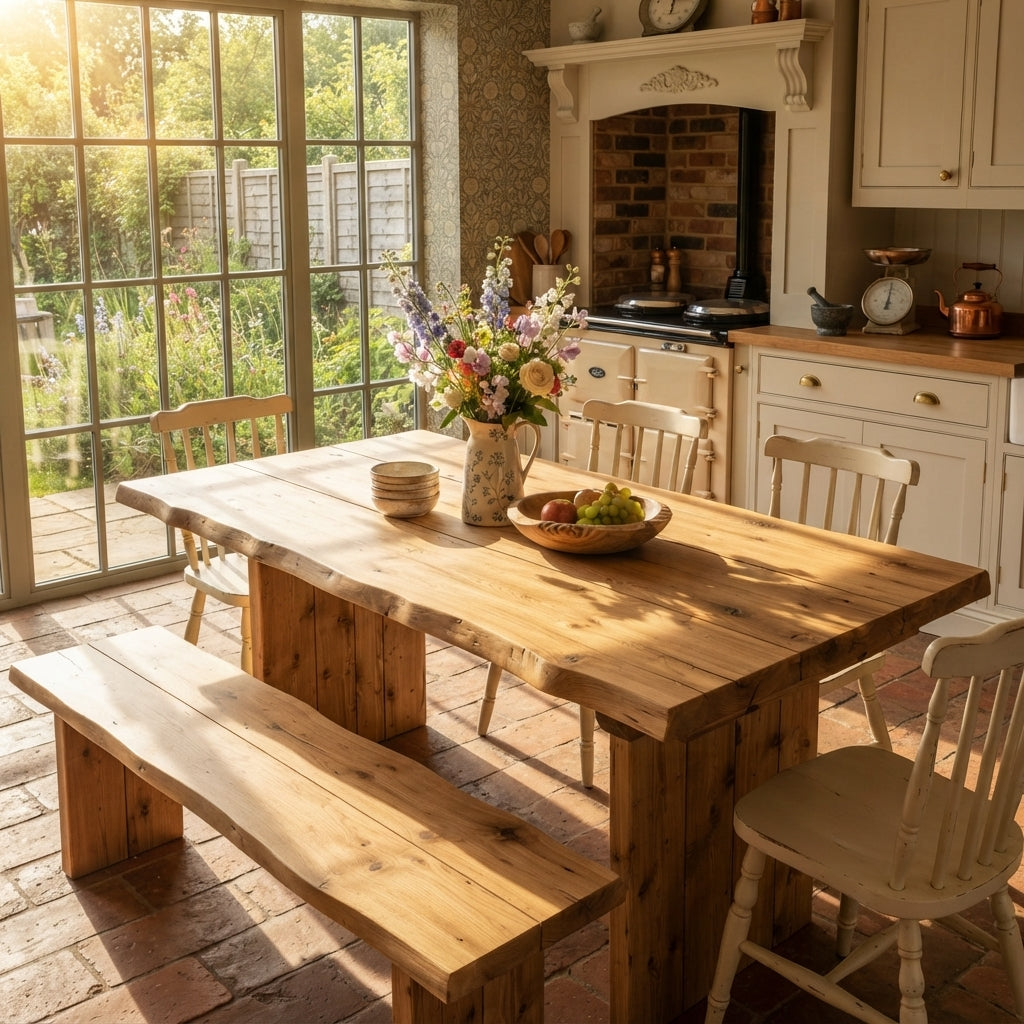 NORA Light Oak Colour Live / Waney Edge Dining Table
