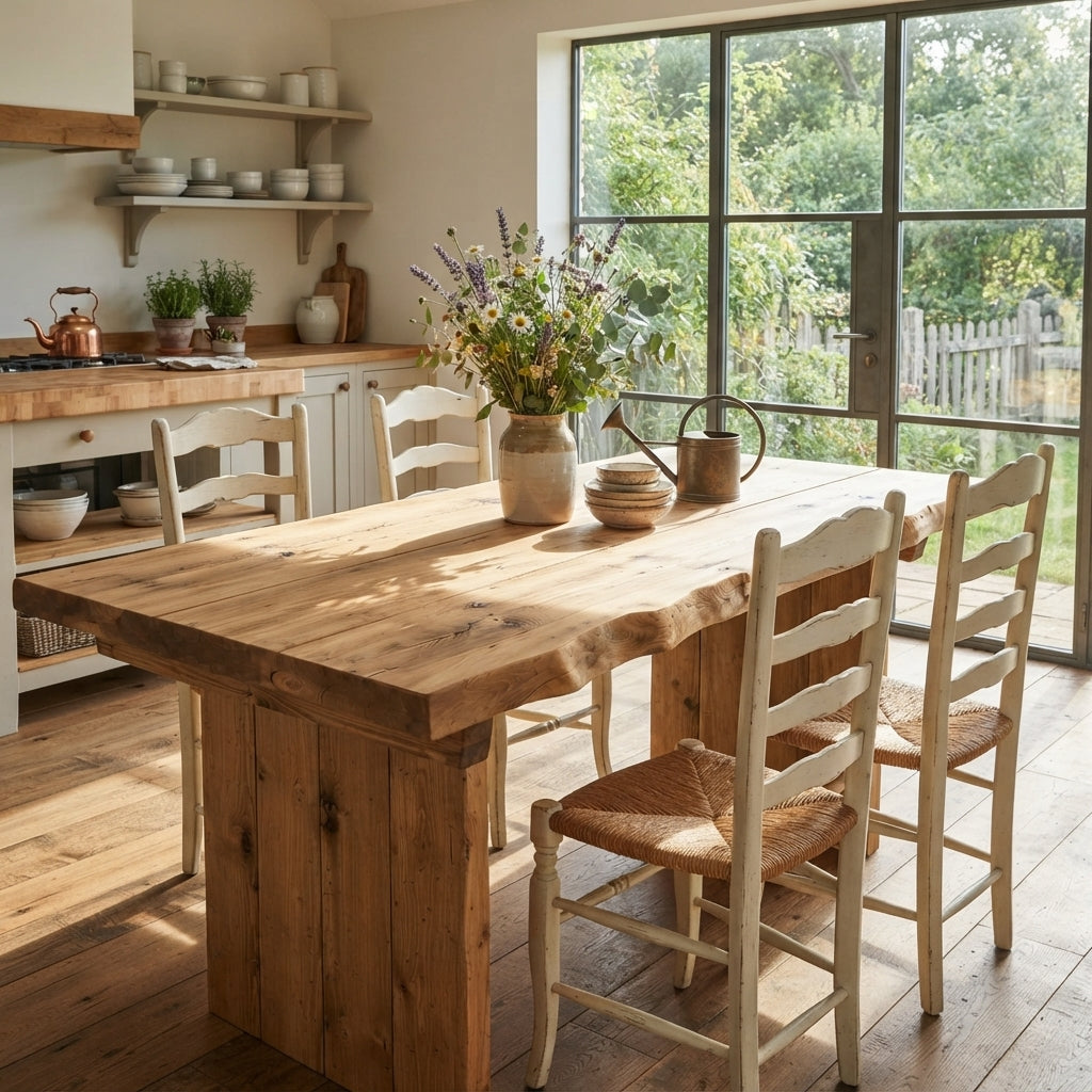 NORA Light Oak Colour Live / Waney Edge Dining Table