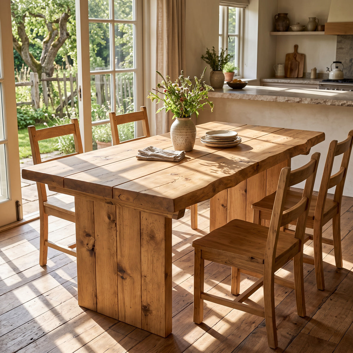 NORA Light Oak Colour Live / Waney Edge Dining Table