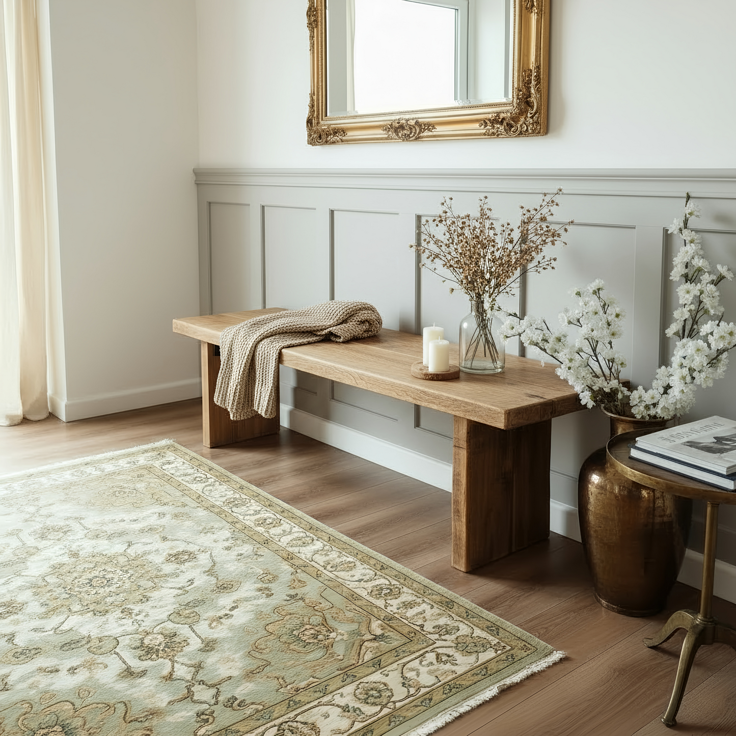 Nordic Bench Rustic Bench For Entryway