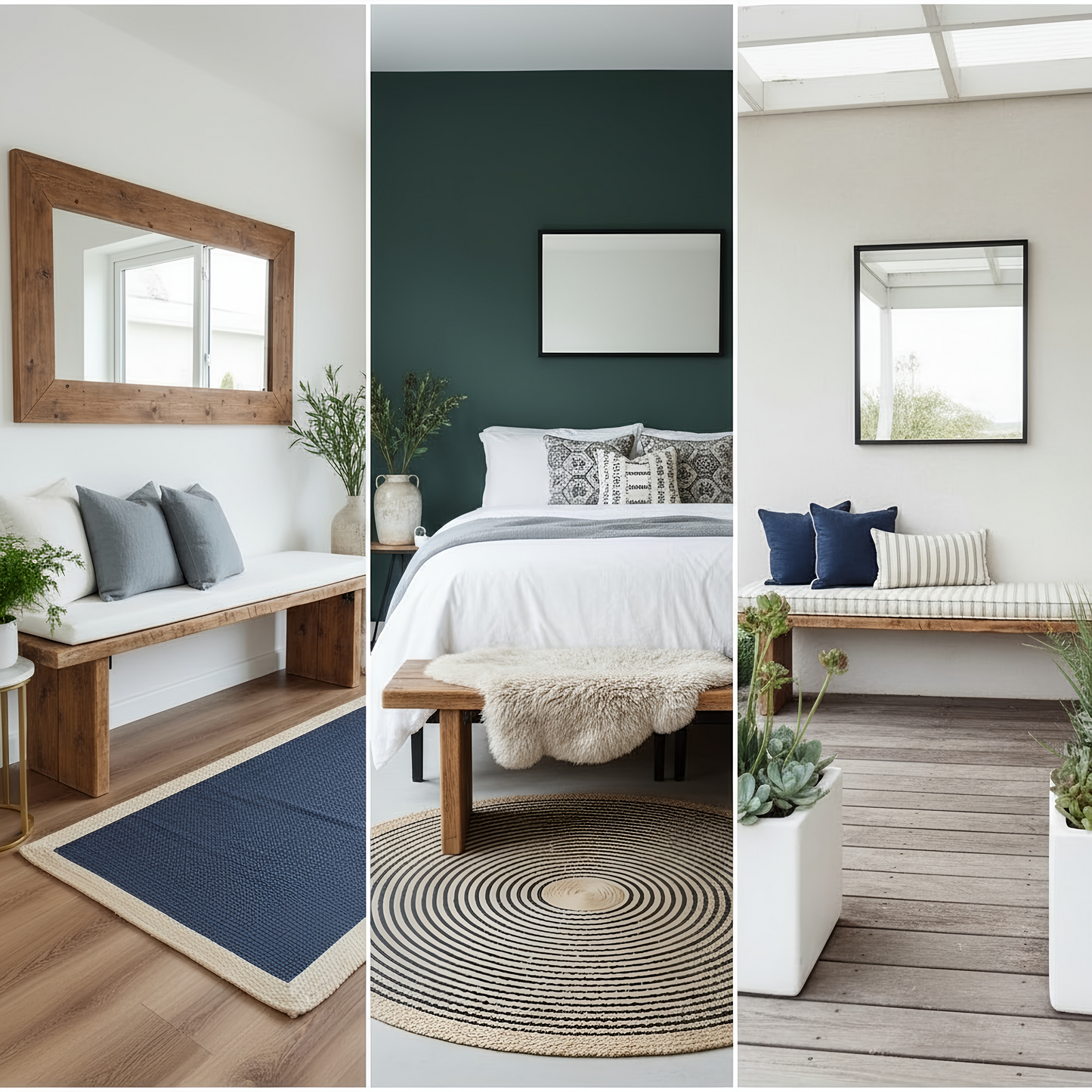 Nordic Bench Rustic Bench For Entryway