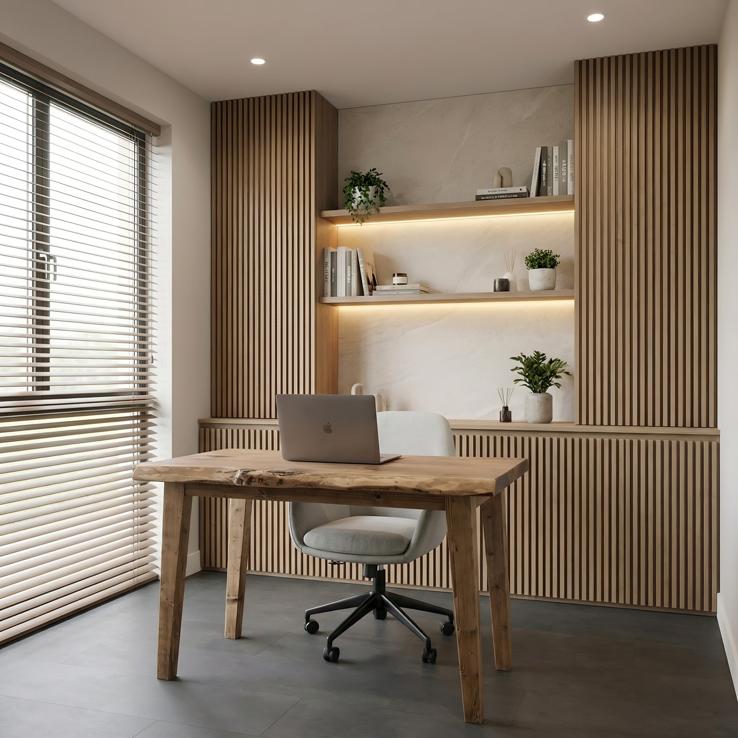 NORWOOD Live Edge Solid Wood Study / Office / Computer Desk Table With Wooden Legs