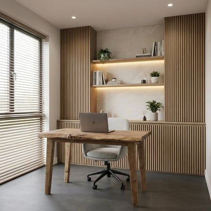 NORWOOD Live Edge Solid Wood Study / Office / Computer Desk Table With Wooden Legs