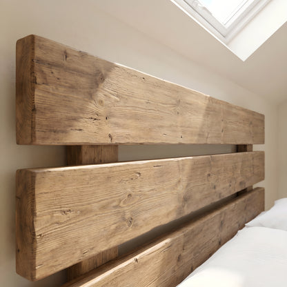 Orvix Bed Frame 30cm High  / Chunky Solid Rustic Pine Bed with Headboard