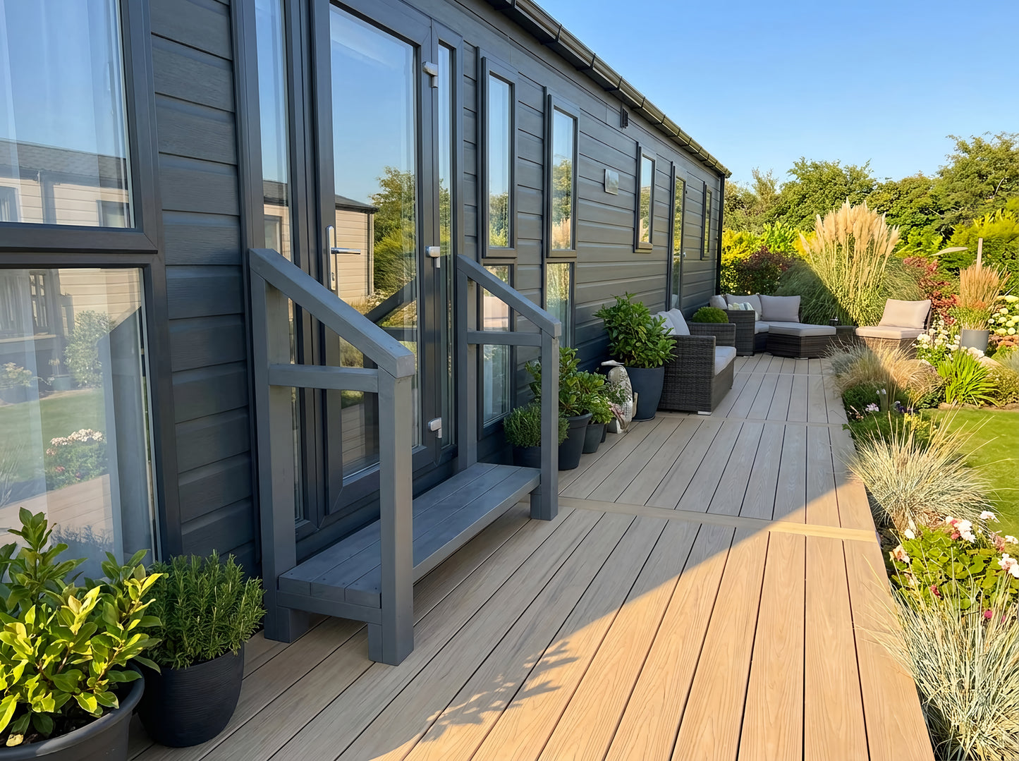 Outdoor Stairs Kit For Caravan and Lodges / Outdoor Wooden Stairs