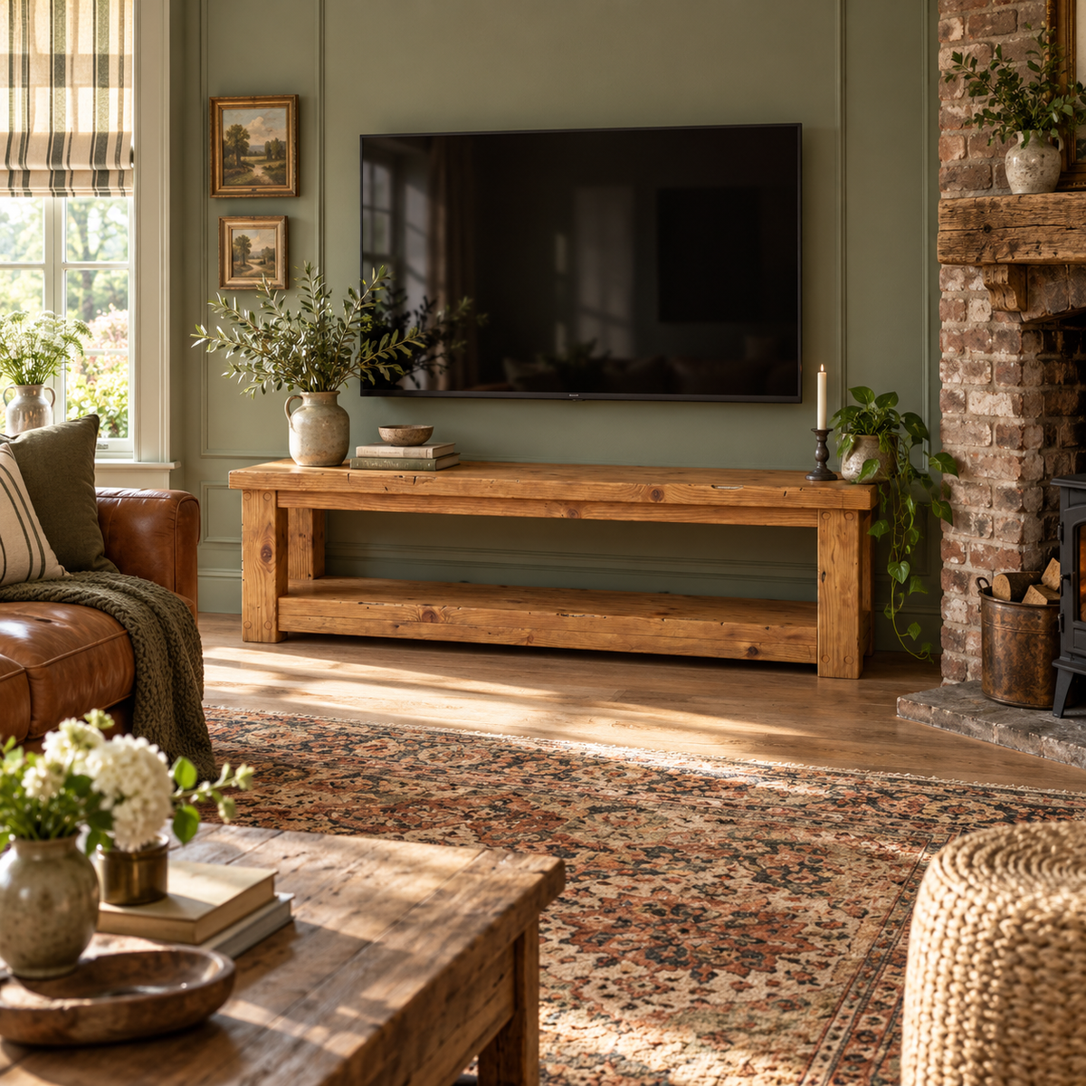 POLO TV Unit Solid Wood Console Table