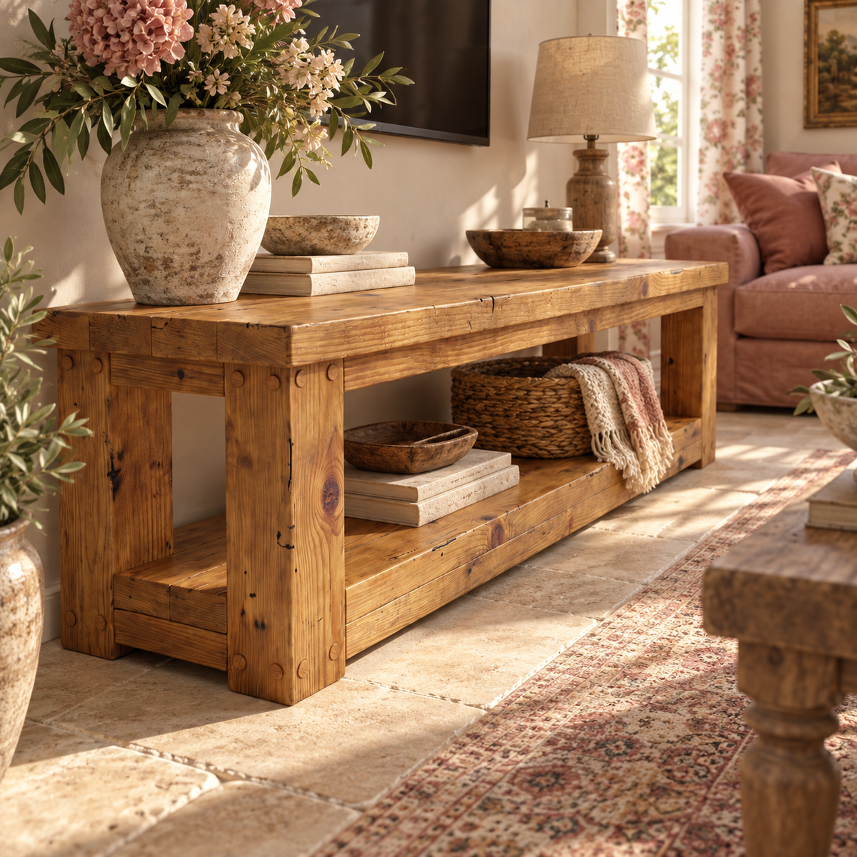 POLO TV Unit Solid Wood Console Table