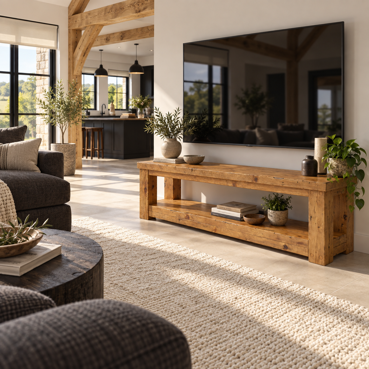 POLO TV Unit Solid Wood Console Table