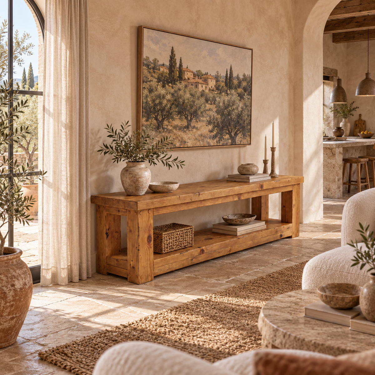 POLO TV Unit Solid Wood Console Table