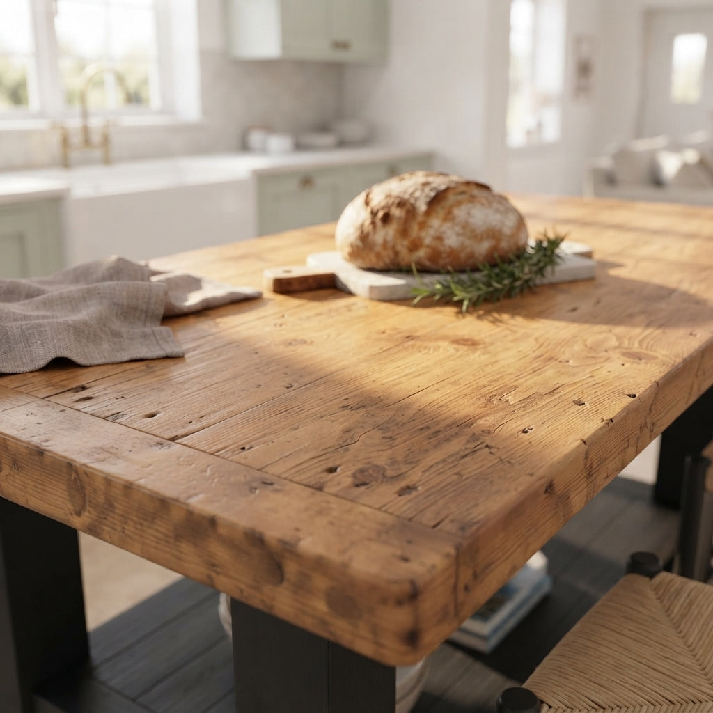 PEMBREY Cart Black Kitchen Island With Overhang / Breakfast Bar / Rustic Island