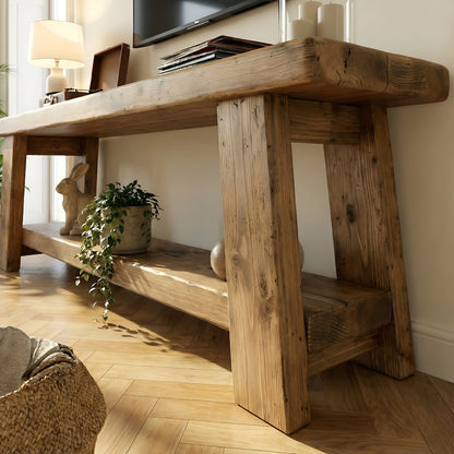 ROME Solid Wood Chunky TV Unit / Bench