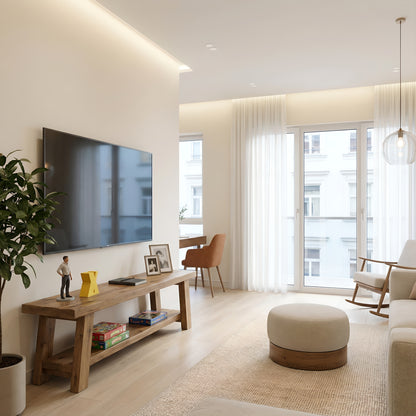 ROME Solid Wood Chunky TV Unit / Bench