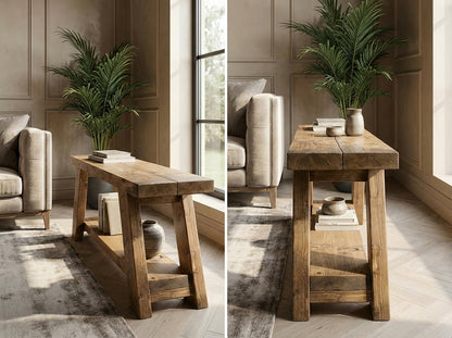 ROME Solid Wood Chunky TV Unit / Bench