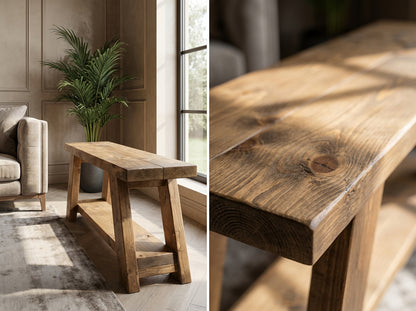 ROME Solid Wood Chunky TV Unit / Bench