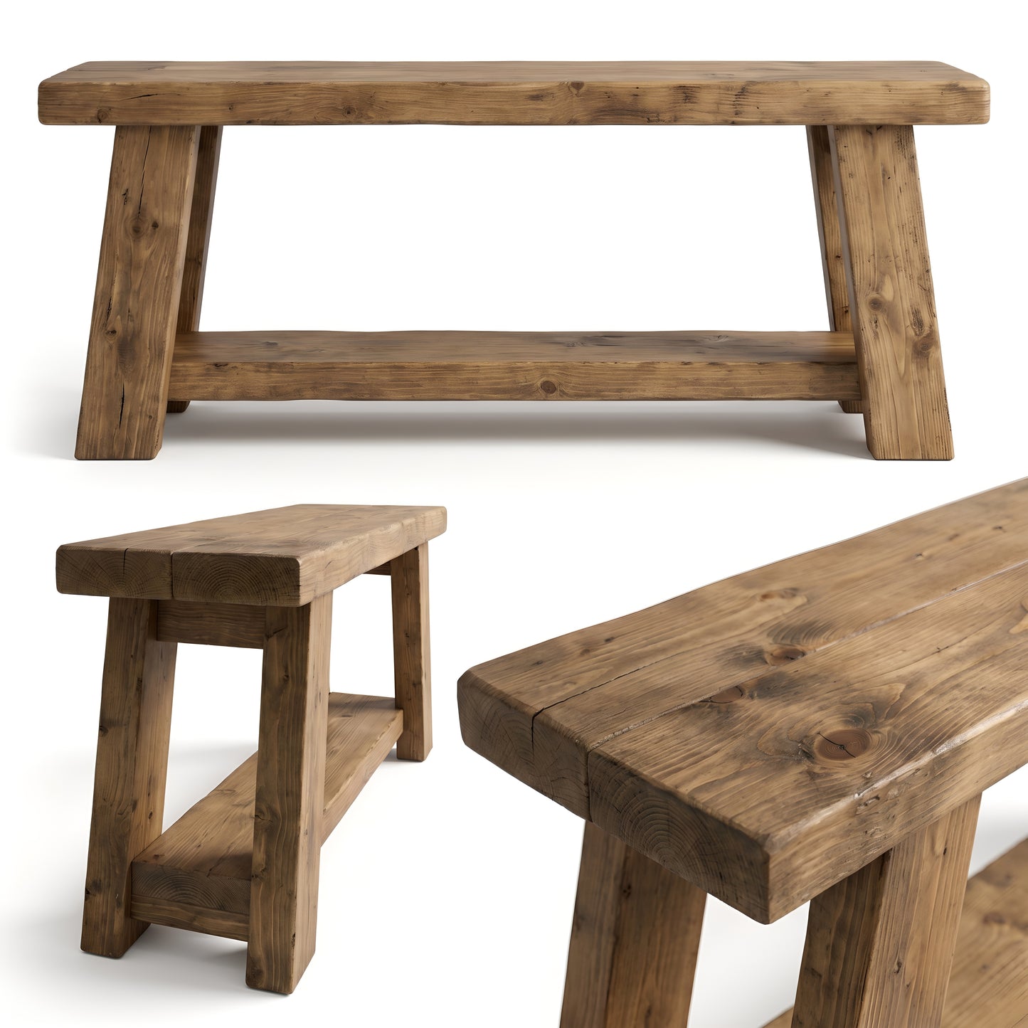 ROME Outdoor Bench Solid Wood Chunky Garden Patio Bench Seat