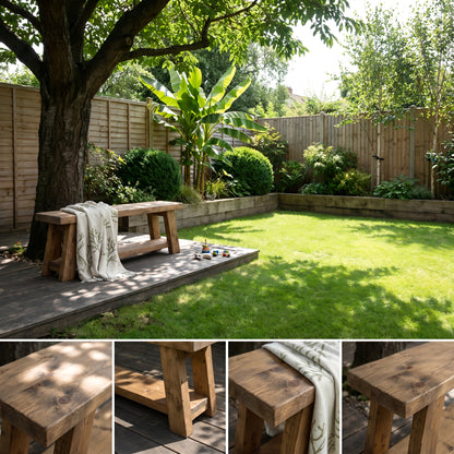 ROME Outdoor Bench Solid Wood Chunky Garden Patio Bench Seat