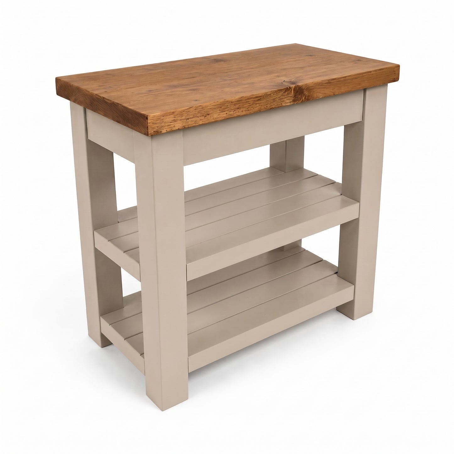 ROWAN Cashmere Kitchen Island / Breakfast Bar / Rustic Grey Painted Island
