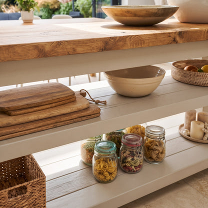 ROWAN Cashmere Kitchen Island / Breakfast Bar / Rustic Grey Painted Island