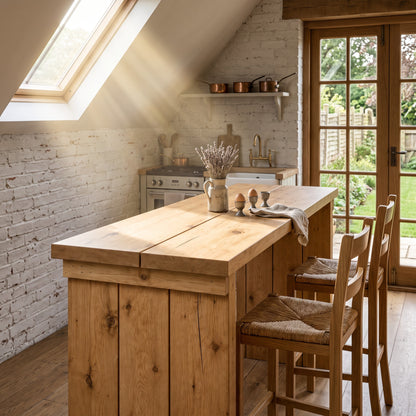 SOLA Light Oak Colour Solid Wood Dining Table / Breakfast Bar