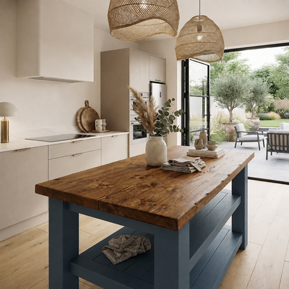 STONEFORD Blue Kitchen Island / Breakfast Bar / Rustic Island