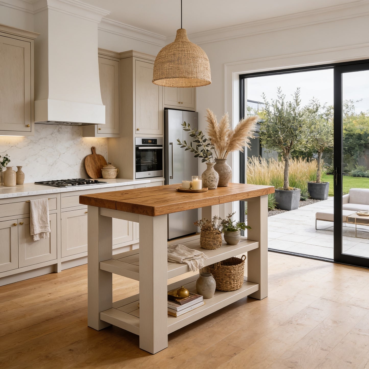 STONEFORD Cashmere Kitchen Island / Breakfast Bar / Rustic Island