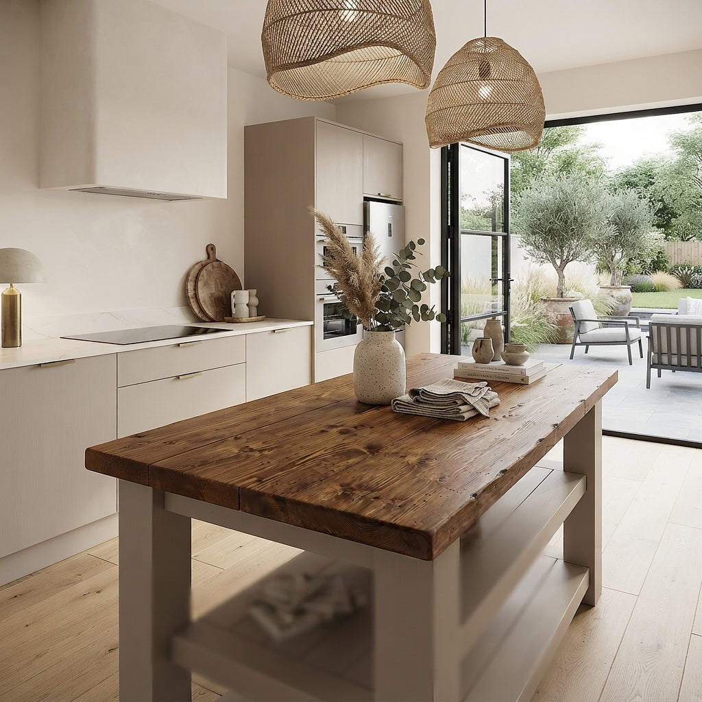 STONEFORD Cashmere Kitchen Island / Breakfast Bar / Rustic Island