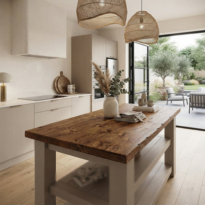 STONEFORD Cashmere Kitchen Island / Breakfast Bar / Rustic Island