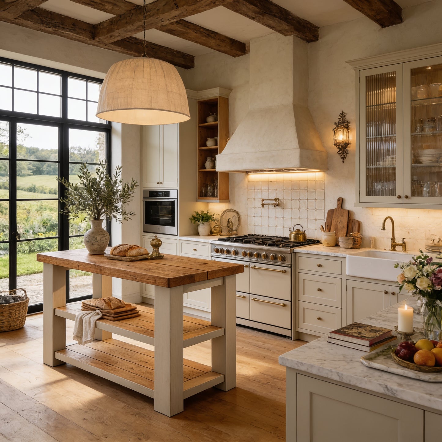 STONEFORD Cashmere Kitchen Island / Breakfast Bar / Rustic Island