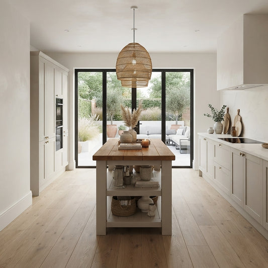 STONEFORD Cashmere Kitchen Island / Breakfast Bar / Rustic Island