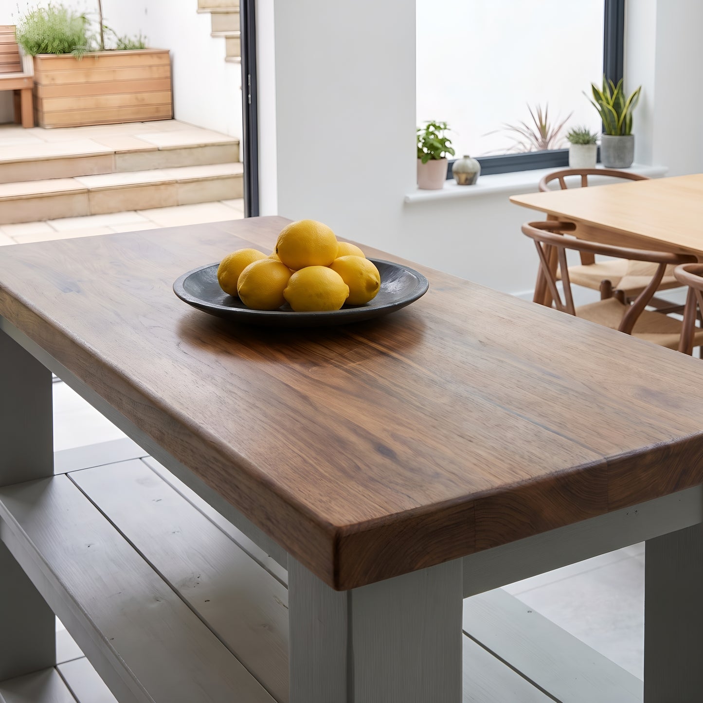 STONEFORD Light Grey Kitchen Island / Breakfast Bar / Rustic Island