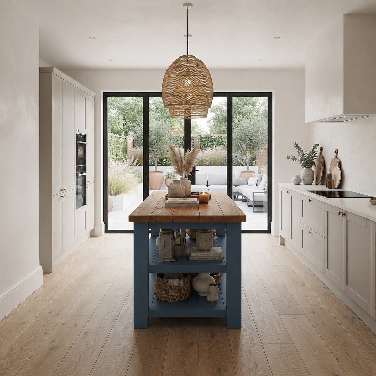 STONEFORD Blue Kitchen Island / Breakfast Bar / Rustic Island