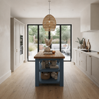 STONEFORD Blue Kitchen Island / Breakfast Bar / Rustic Island