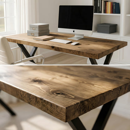 Study Desk / Table With X Cross Metal Legs