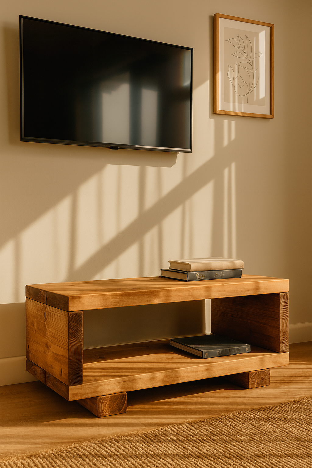 TORIE Solid Wood Chunky TV Unit
