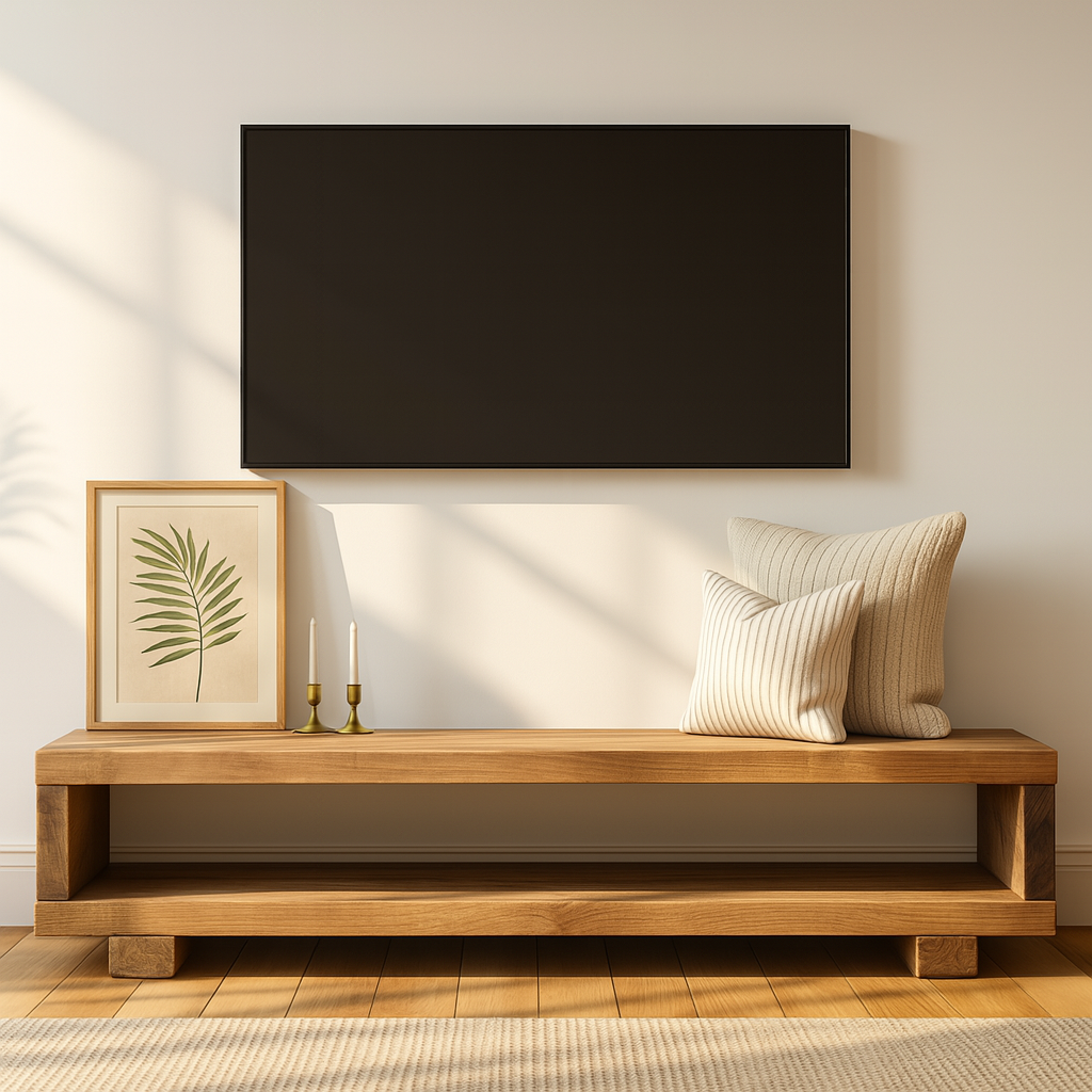 TORIE Solid Wood Chunky TV Unit