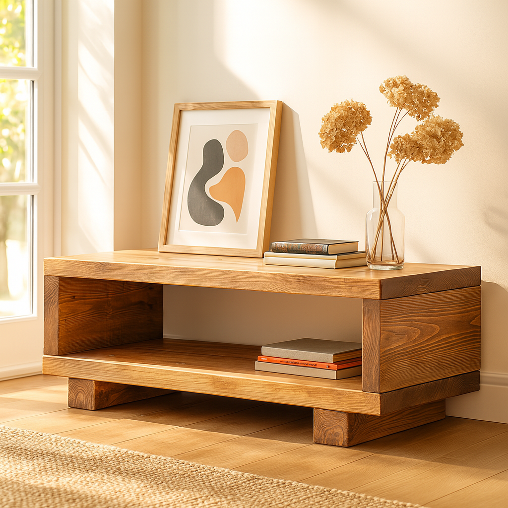 TORIE Solid Wood Chunky TV Unit