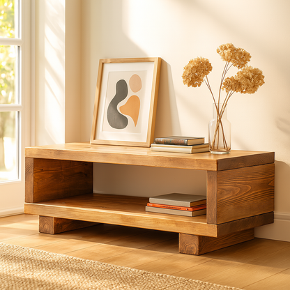 TORIE Solid Wood Chunky TV Unit