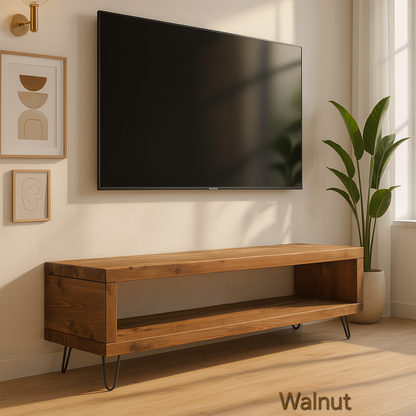 Solid Wood Chunky TV Unit With 7 inch Metal Legs