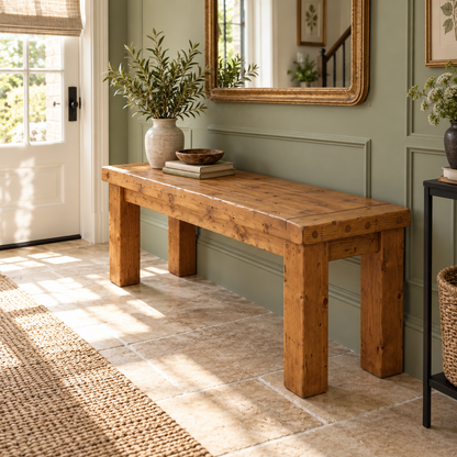 TEMPLETON Bench Solid Wood Bench Entryway Bench Hallway Shoe Bench
