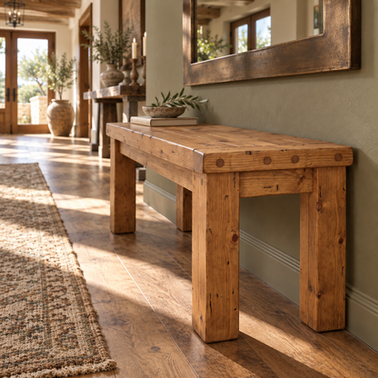 TEMPLETON Bench Solid Wood Bench Entryway Bench Hallway Shoe Bench