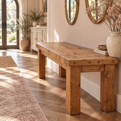 TEMPLETON Bench Solid Wood Bench Entryway Bench Hallway Shoe Bench