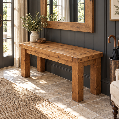TEMPLETON Bench Solid Wood Bench Entryway Bench Hallway Shoe Bench