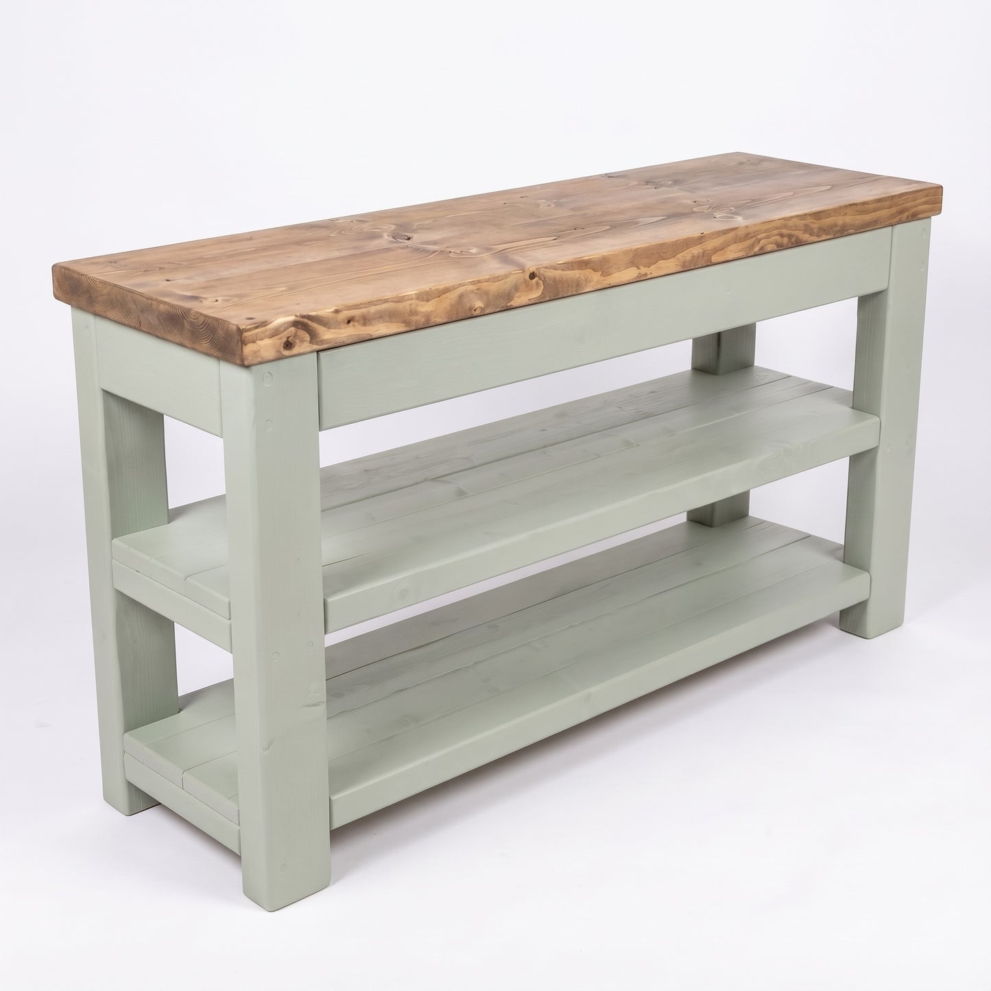 Tero Light Green Solid Wood Bathroom Vanity With Shelf