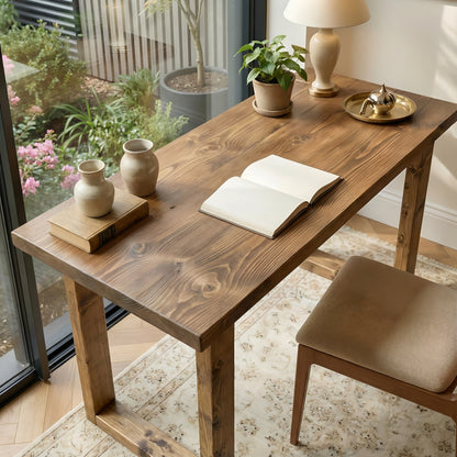 TIVARO Solid Wood Study / Office / Computer Desk Table With Wooden Legs