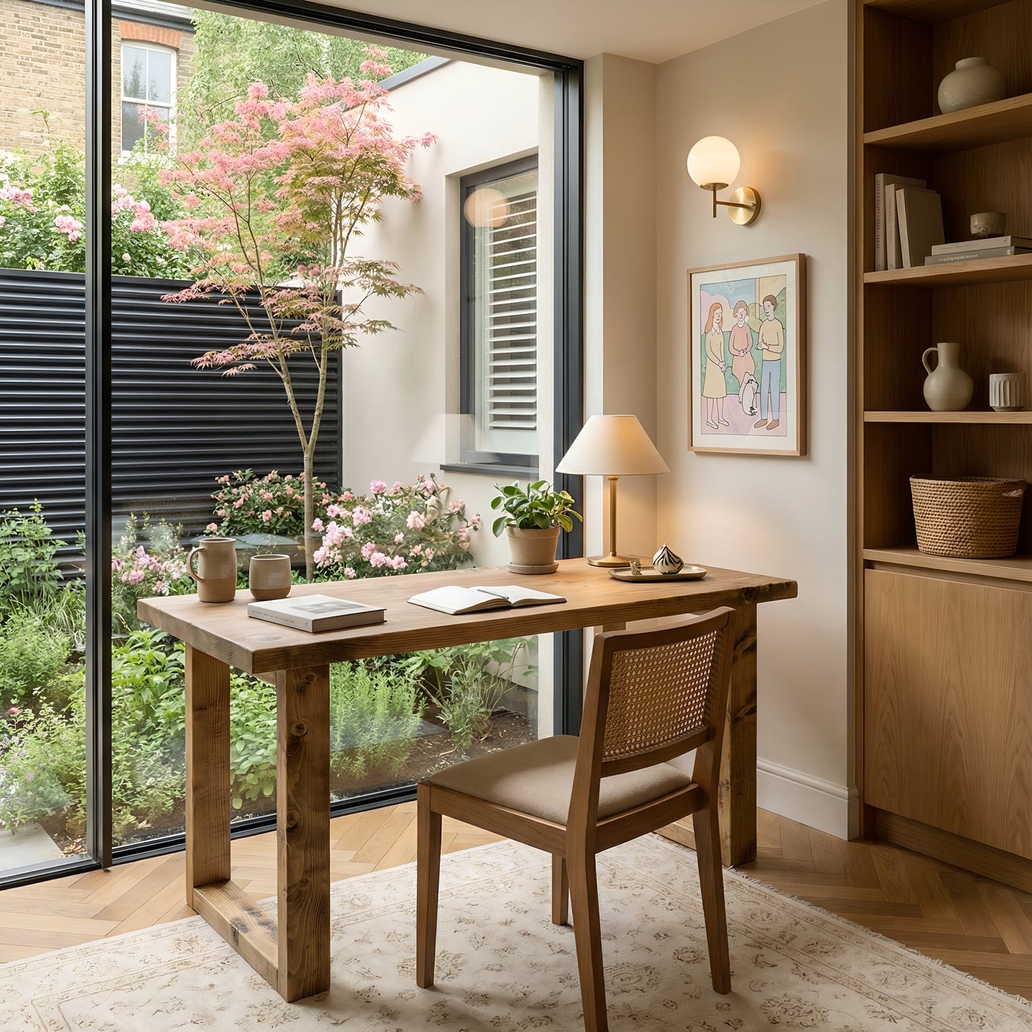 TIVARO Solid Wood Study / Office / Computer Desk Table With Wooden Legs