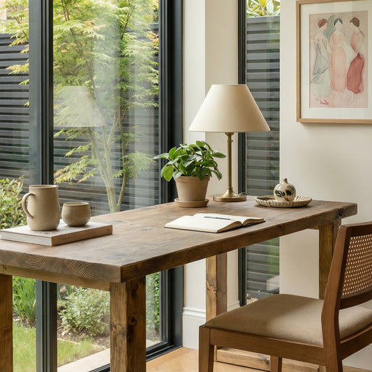 TIVARO Solid Wood Study / Office / Computer Desk Table With Wooden Legs